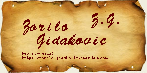 Zorilo Gidaković vizit kartica